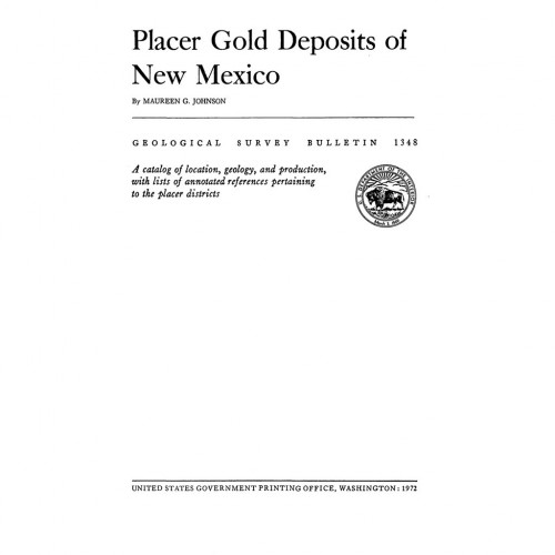 More information about "Placer Gold Deposits of New Mexico"