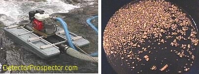 Steve's 4" subsurface dredge & some gold recovered