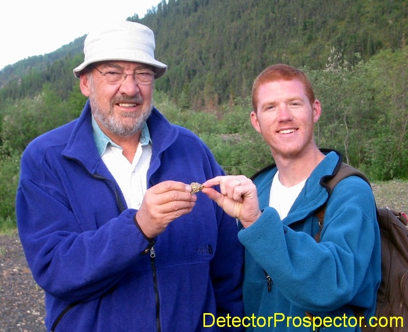 Fred Brust and Brian with 1.48 ounce nugget found with Fisher Gold Strike detector