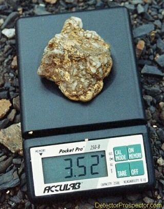 Gold specimen Bud found with Tesoro Lobo ST at Ganes Creek