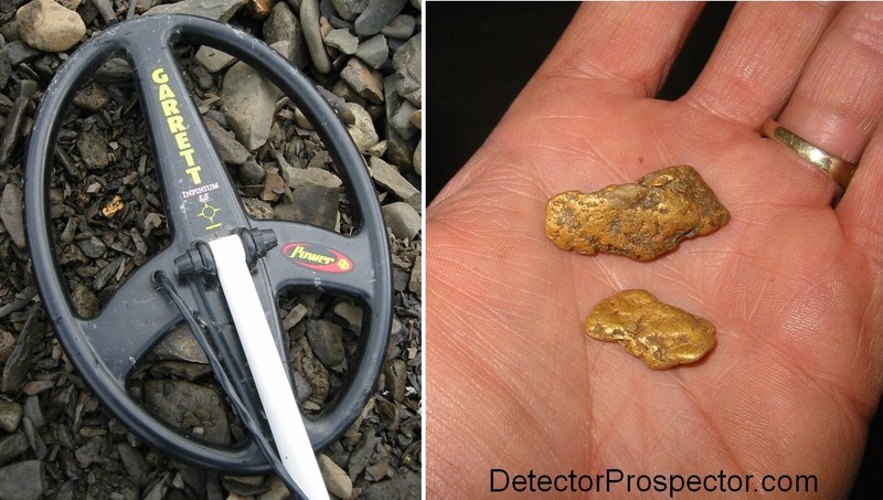 Gold nuggets found with Garrett Infinium at Ganes Creek