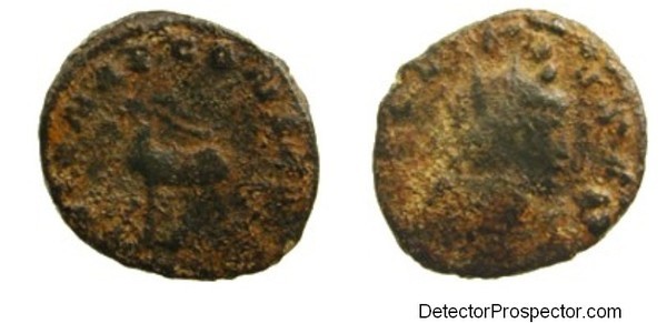 DIANAE CONS AVG antoninianus of Gallienus (253-268 AD.) found by Steve