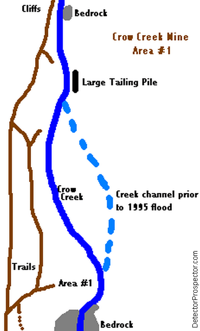 Map of Area #1 at Crow Creek Mine, Alaska