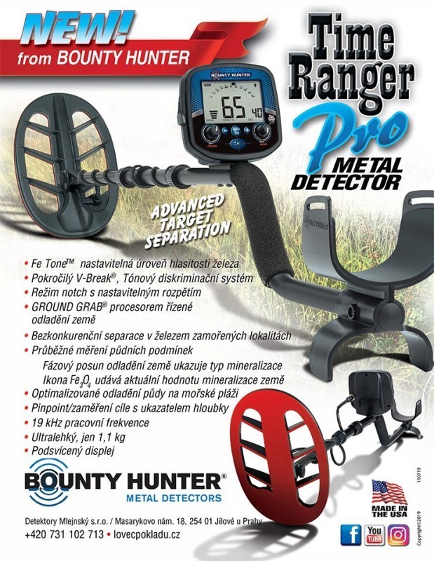 Bounty Hunter Time Ranger Pro Metal Detector Spec Sheet Czech